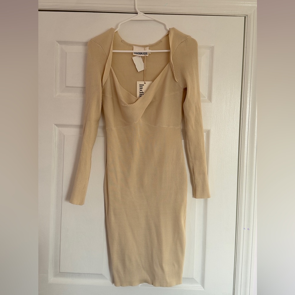 Nwt Tan Long Sleeve Dress